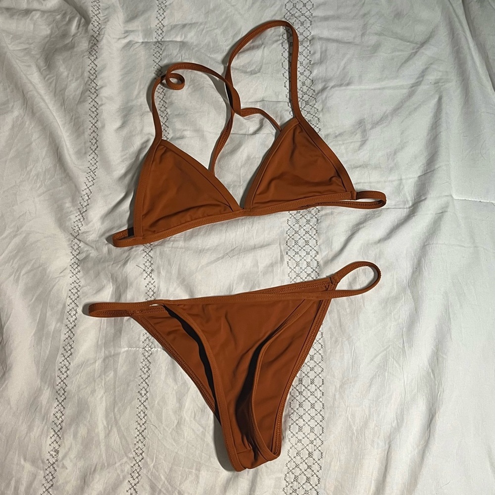 Rust orange triangle bikini
